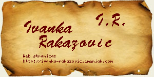 Ivanka Rakazović vizit kartica